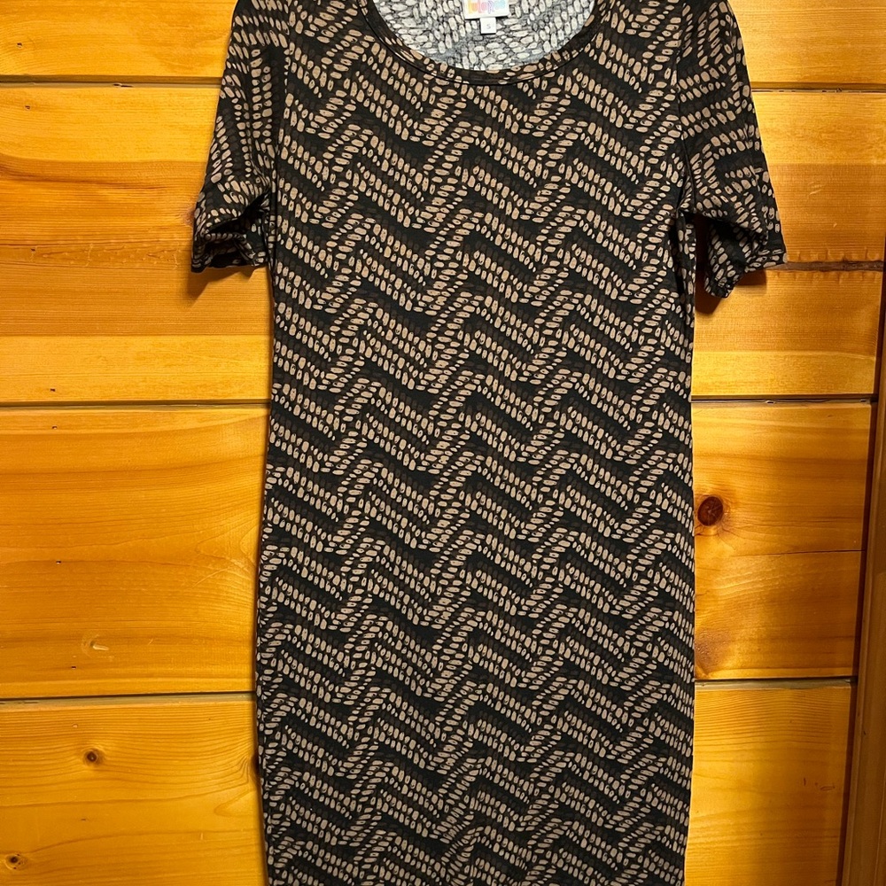 LuLaRoe Julia Bodycon Dress  Women’s Size Small Black and Brown